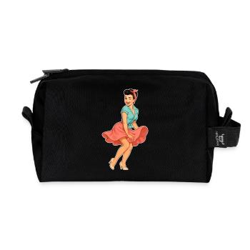 Vintage Rockabella Pin-up Girl – Retro 50s Art - Recycelte Kulturtasche - Schwarz - Vorne