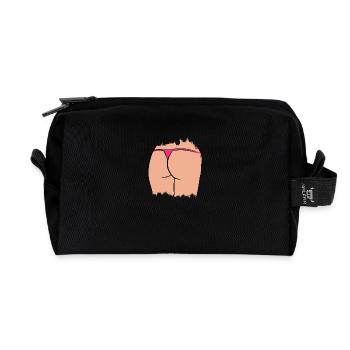 Frauenarsch mit Tanga lustig - Recycelte Kulturtasche - Schwarz - Vorne