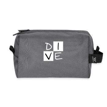 DIVE im Quadrat - Recycelte Kulturtasche - Anthrazit - Vorne