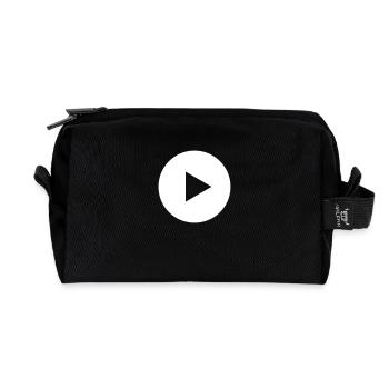 PLAY BUTTON - Recycelte Kulturtasche - Schwarz - Vorne