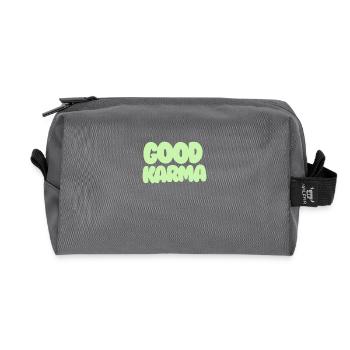 Good Karma light green - Recycelte Kulturtasche - Anthrazit - Vorne