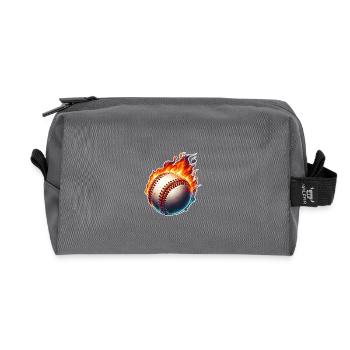 Baseball - Recycelte Kulturtasche - Anthrazit - Vorne