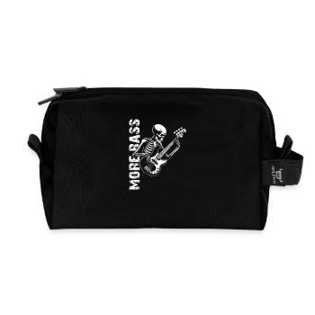 More Bass - Skeleton with Bass Guitar - Recycled Toiletry Zip Bag - black - Front