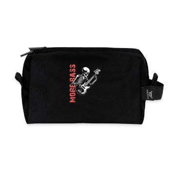 More Bass - Skeleton with Bass Guitar - Recycled Toiletry Zip Bag - black - Front
