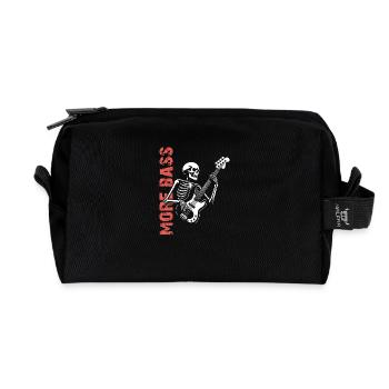 Mehr Bass - Skelett mit Bassgitarre - Recycelte Kulturtasche - Schwarz - Vorne