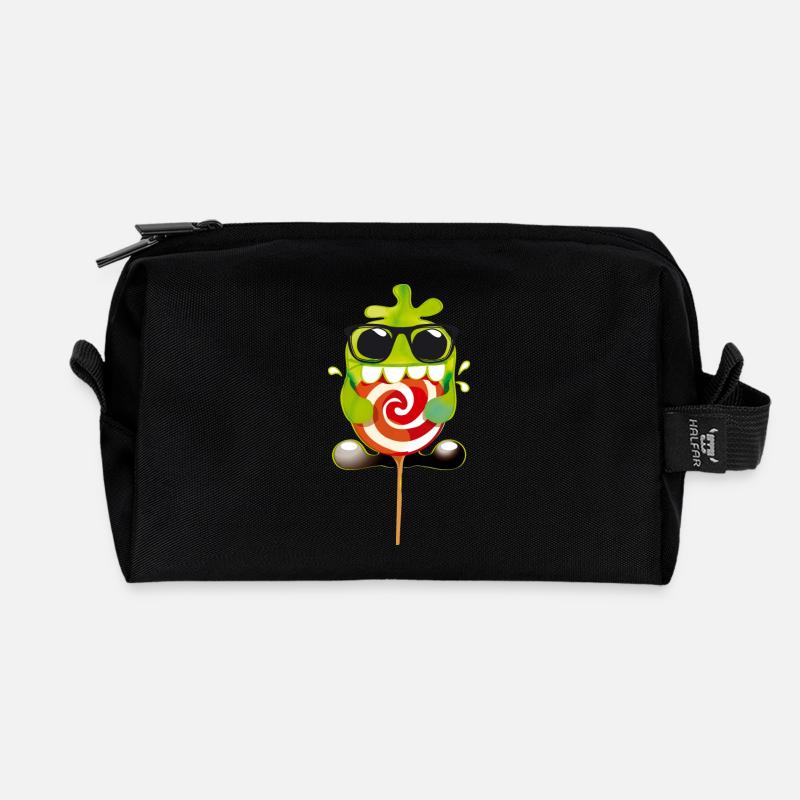 naschmonster lolli - Recycelte Kulturtasche - Schwarz