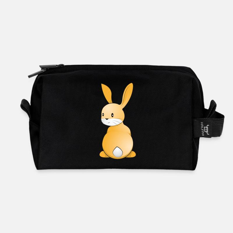 Hase - Recycelte Kulturtasche - Schwarz