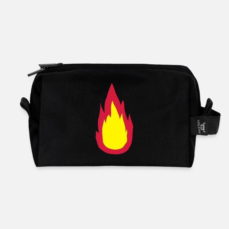 Feuer - Recycelte Kulturtasche - Schwarz