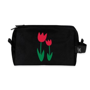 Tulpen - Recycelte Kulturtasche - Schwarz - Vorne