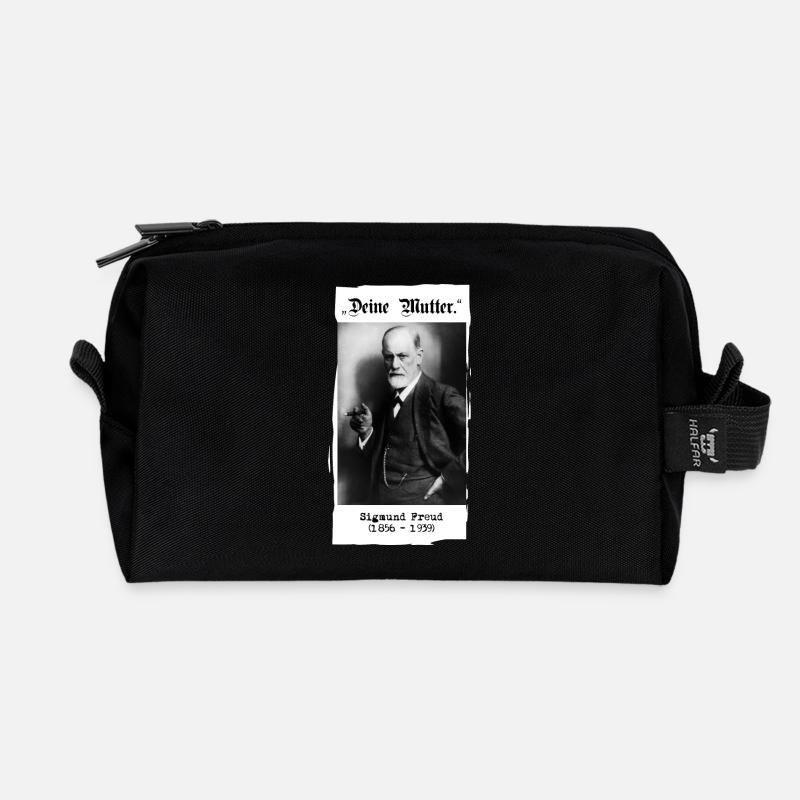 Sigmund Freud - "Deine Mutter." - Recycelte Kulturtasche - Schwarz