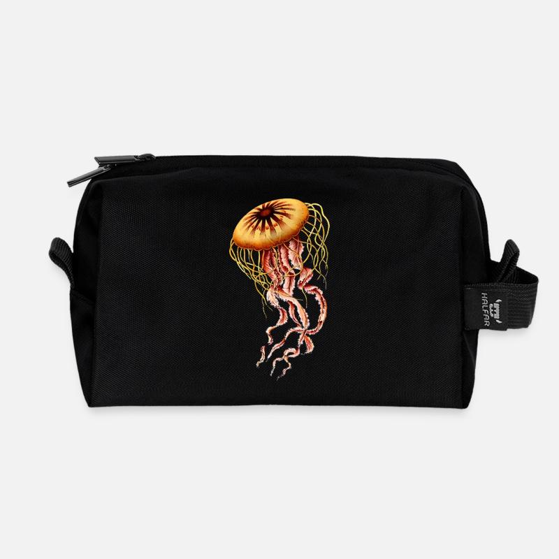 Qualle - Recycelte Kulturtasche - Schwarz