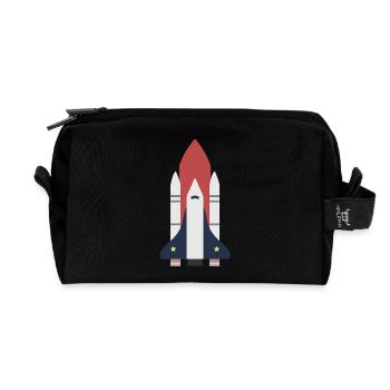 Rakete Weltraum Geschenk Idee - Recycelte Kulturtasche - Schwarz - Vorne