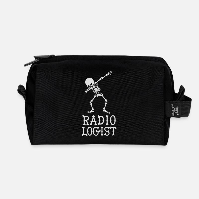 Dab dabbing skeleton radiologist - Trousse de toilette en tissu recyclé - noir