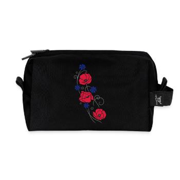 Mohnblumen und Kornblumen. Sommer Design. - Recycelte Kulturtasche - Schwarz - Vorne