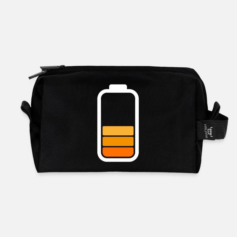 HALF BATTERY - White - Recycelte Kulturtasche - Schwarz