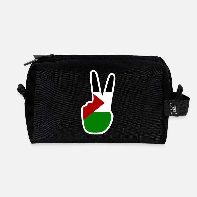 Free palestine - Recycelte Kulturtasche - Schwarz