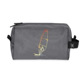 Windsurfer Sketch Vintage - Recycled Toiletry Zip Bag - anthracite - Front