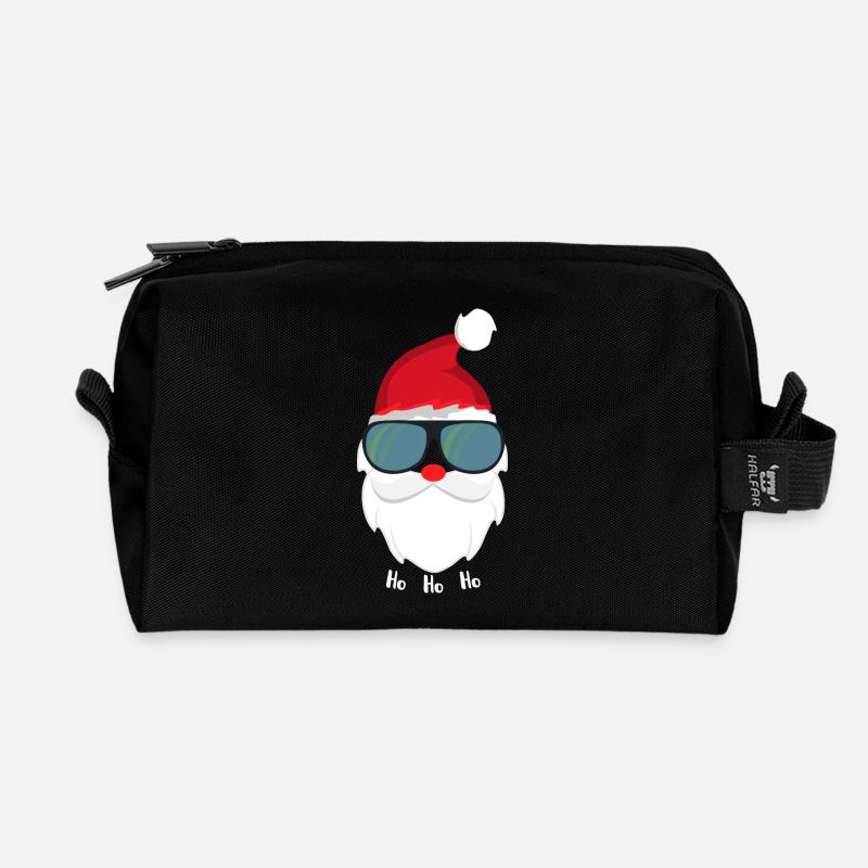Weihnachtsmann Cool mit Sonnenbrille - Recycelte Kulturtasche - Schwarz