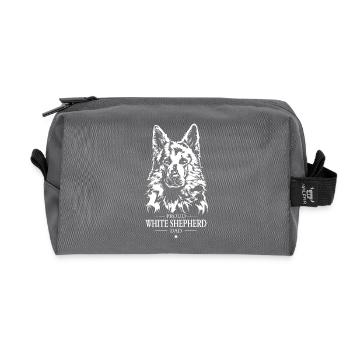 White Shepherd Dad Weißer Schäferhund Wilsigns - Recycelte Kulturtasche - Anthrazit - Vorne