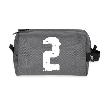 2 Number Vintage - Recycled Toiletry Zip Bag - anthracite - Front