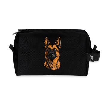 Berger Belge Malinois Portrait Chiens - Trousse de toilette en tissu recyclé - noir - Devant