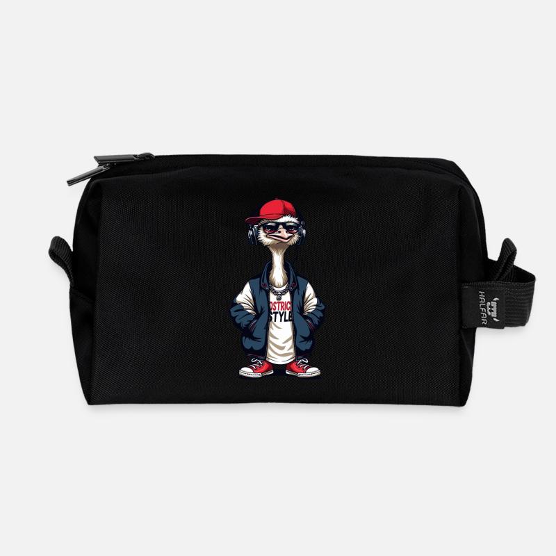 STRAUß - Recycelte Kulturtasche - Schwarz