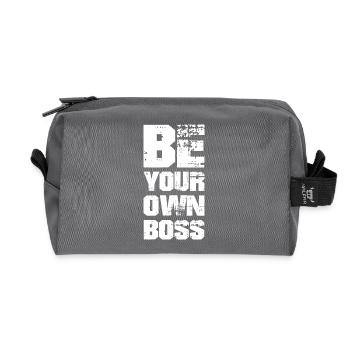 BE YOUR OWN - Recycled Toiletry Zip Bag - anthracite - Front