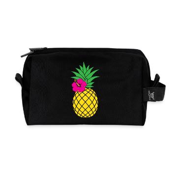 Pineapple Costume Hawaiian Fruit Carnival hawaiian - Recycled Toiletry Zip Bag - black - Front