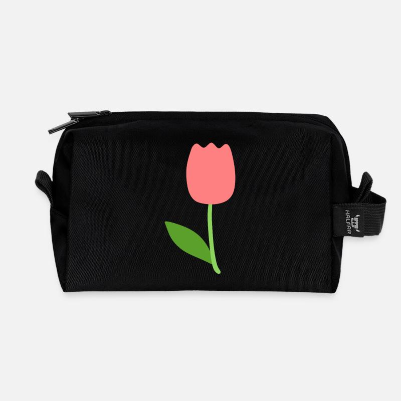Tulpenblüte - Recycelte Kulturtasche - Schwarz