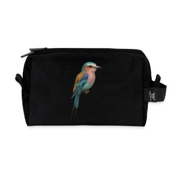 Lilac Bird – tropisch & traumhaft - Recycelte Kulturtasche - Schwarz - Vorne