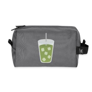 Iced Matcha Latte Beverage - Recycled Toiletry Zip Bag - anthracite - Front