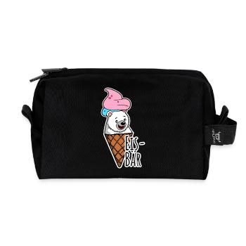 Eisbär in freier Wildbahn an der Eisdiele, LECKER! - Recycelte Kulturtasche - Schwarz - Vorne