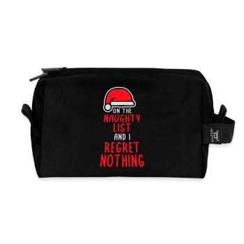Sur la liste des vilains et ne regrette rien XMas Spruch - Trousse de toilette en tissu recyclé - noir - Devant