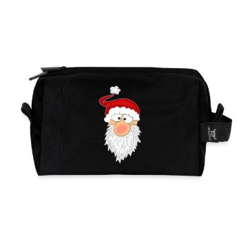 Visage du Père Noël - Trousse de toilette en tissu recyclé - noir - Devant
