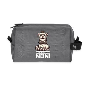Avant que vous ne demandiez. Pas de furet-furet propriétaire - Trousse de toilette en tissu recyclé - anthracite - Devant