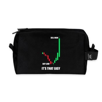 Buy low sell high Stock Market Stock Market Trader - Recycled Toiletry Zip Bag - black - Front