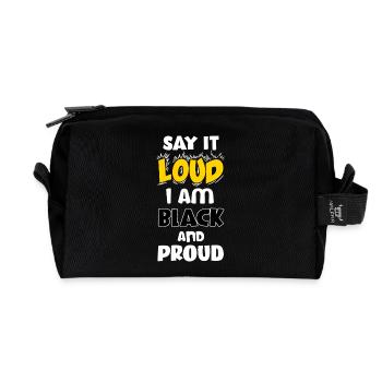 Loud Black Bold Statement Empowerment Design - Recycelte Kulturtasche - Schwarz - Vorne