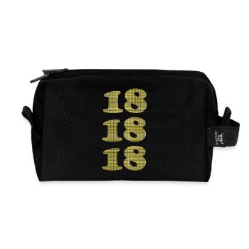 18 Years of Plaid Anniversary Design - Recycled Toiletry Zip Bag - black - Front