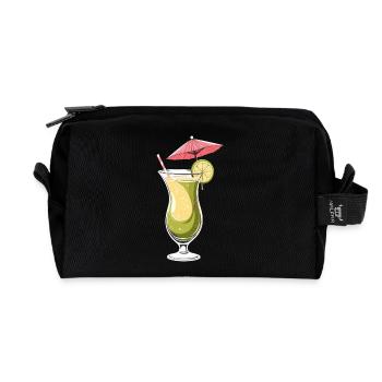Tropischer Limetten-Cocktail - Recycelte Kulturtasche - Schwarz - Vorne