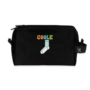 Chaussette cool - design motivant amusant - Trousse de toilette en tissu recyclé - noir - Devant