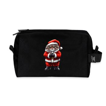 Chats Noël - Trousse de toilette en tissu recyclé - noir - Devant