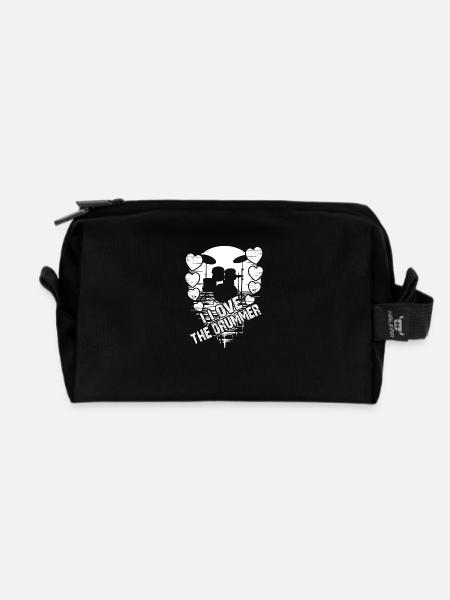 J’adore le batteur - j’adore la batterie - Trousse de toilette en tissu recyclé - noir