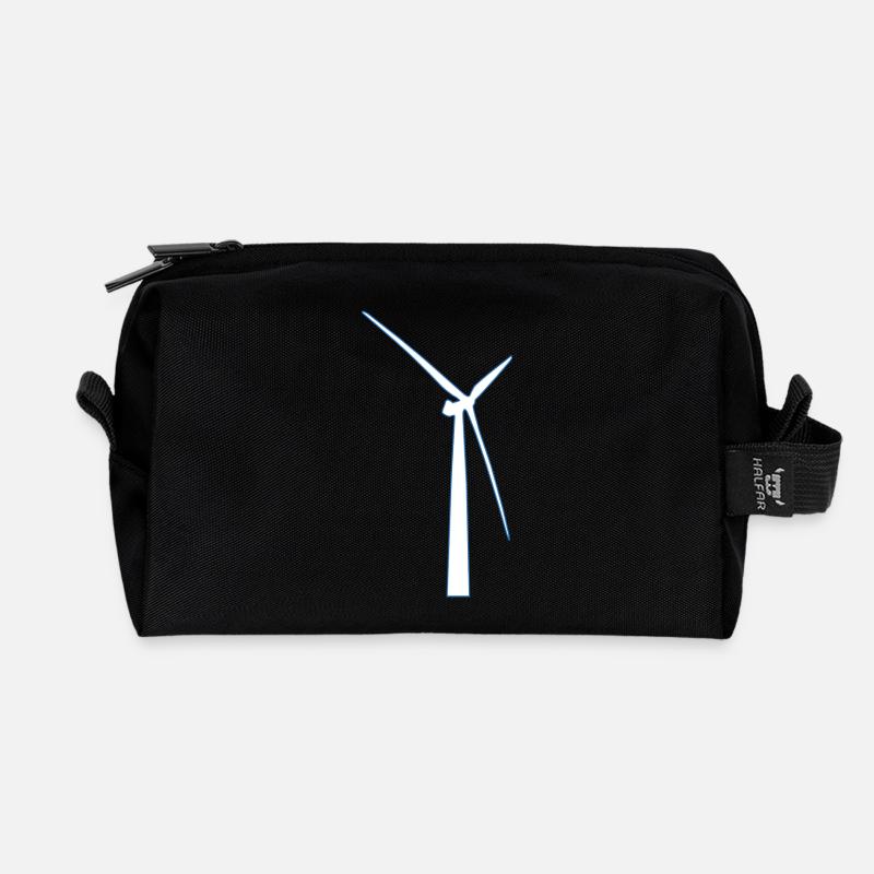 windmill windmuehle wind turbine windrad9 - Recycelte Kulturtasche - Schwarz