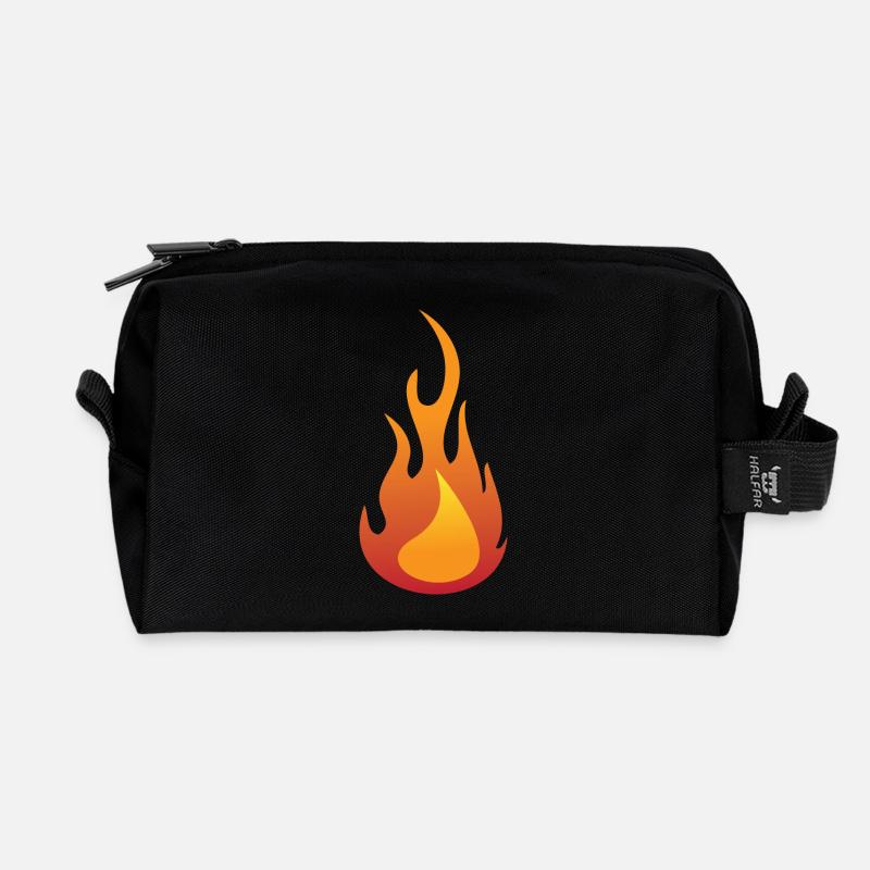 Feuer / Flamme - Recycelte Kulturtasche - Schwarz
