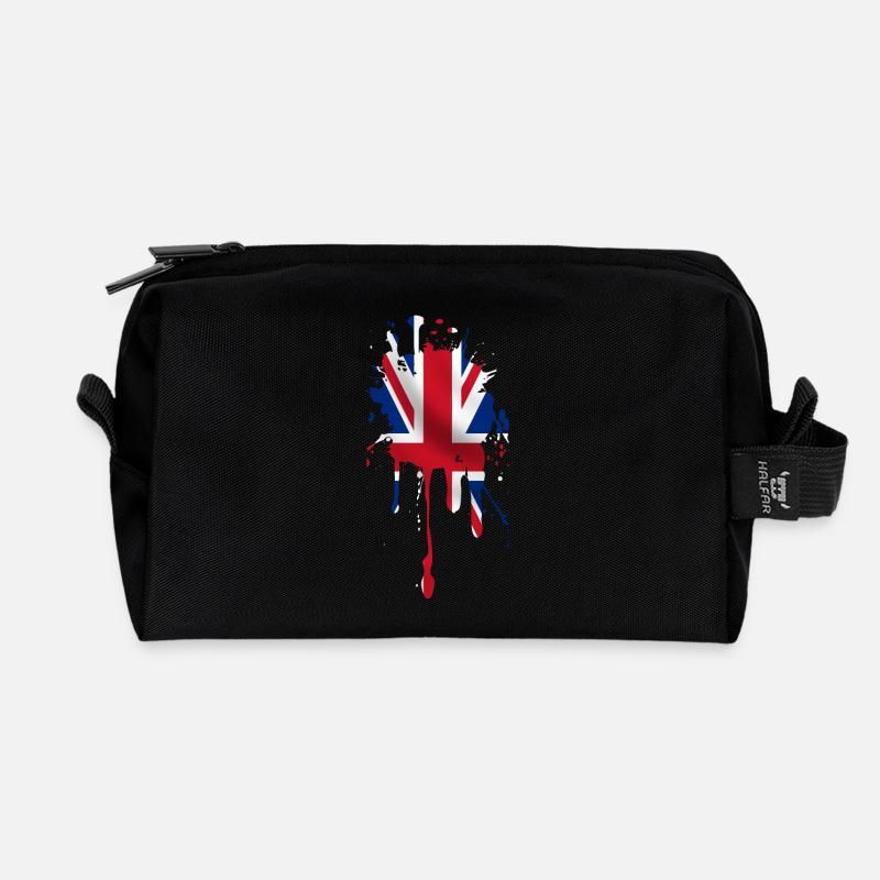 union jack - Recycelte Kulturtasche - Schwarz