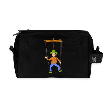 kinder marionette spielen - Recycelte Kulturtasche - Schwarz - Vorne