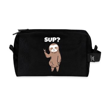 Faultier Cool Spruch Tier Zoo Dschungel Urwald - Recycelte Kulturtasche - Schwarz - Vorne