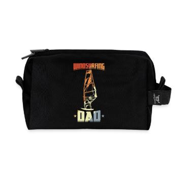 Daddy Windsurfing - Recycled Toiletry Zip Bag - black - Front