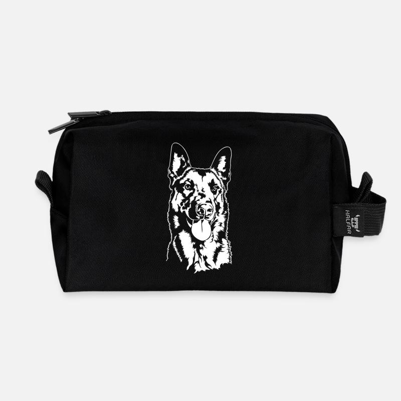 Belgian Malinois Portrait Hund Hunde Wilsigns - Recycelte Kulturtasche - Schwarz