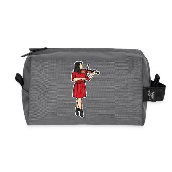 Violinist Drawing - Recycled Toiletry Zip Bag - anthracite - Front